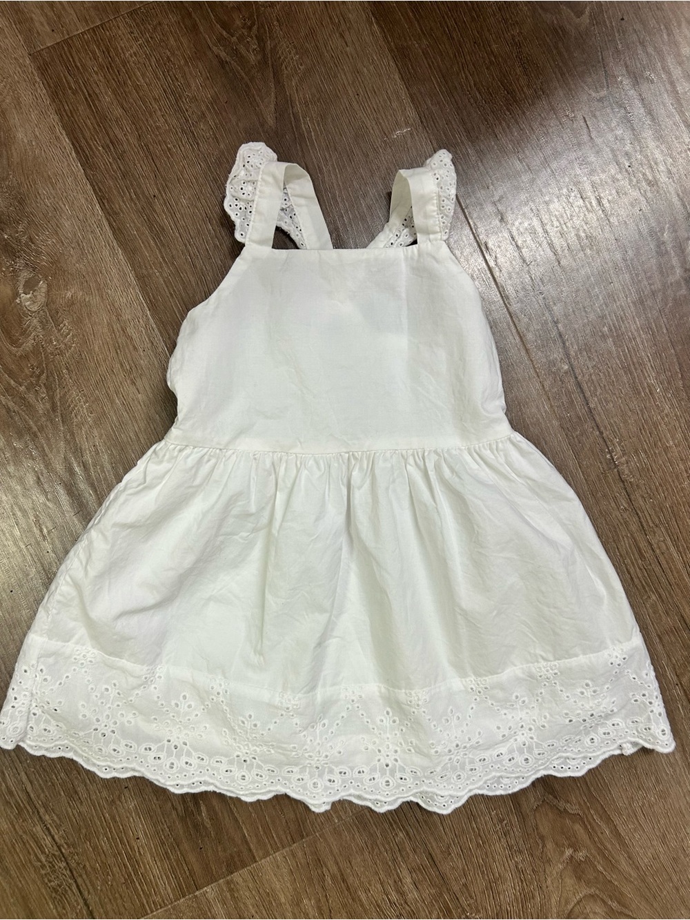 child of mine White Eyelet Dress with Ruffled Straps
